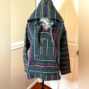 ÖLAND OUTDOORS - Baja Hoodie, Hippie Poncho unisex – Made in Mexico, Med